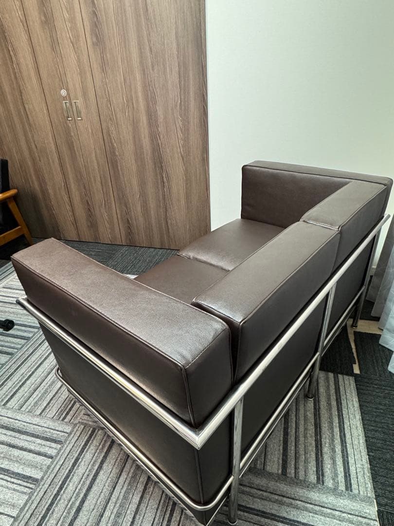 コルビジェ LC2 ダークブラウン 2人掛けソファ