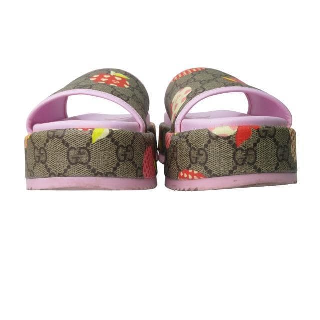 美品 GUCCI グッチ レ ポム プラットフォームサンダル ピンク 38