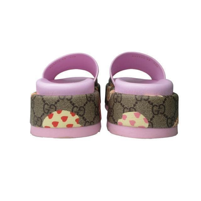 美品 GUCCI グッチ レ ポム プラットフォームサンダル ピンク 38