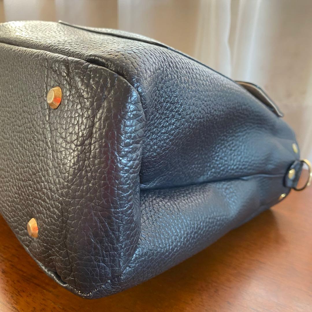 アタオ エルヴィ ショルダーバッグ 2way レザー 黒 シボ A4可能✨美品✨