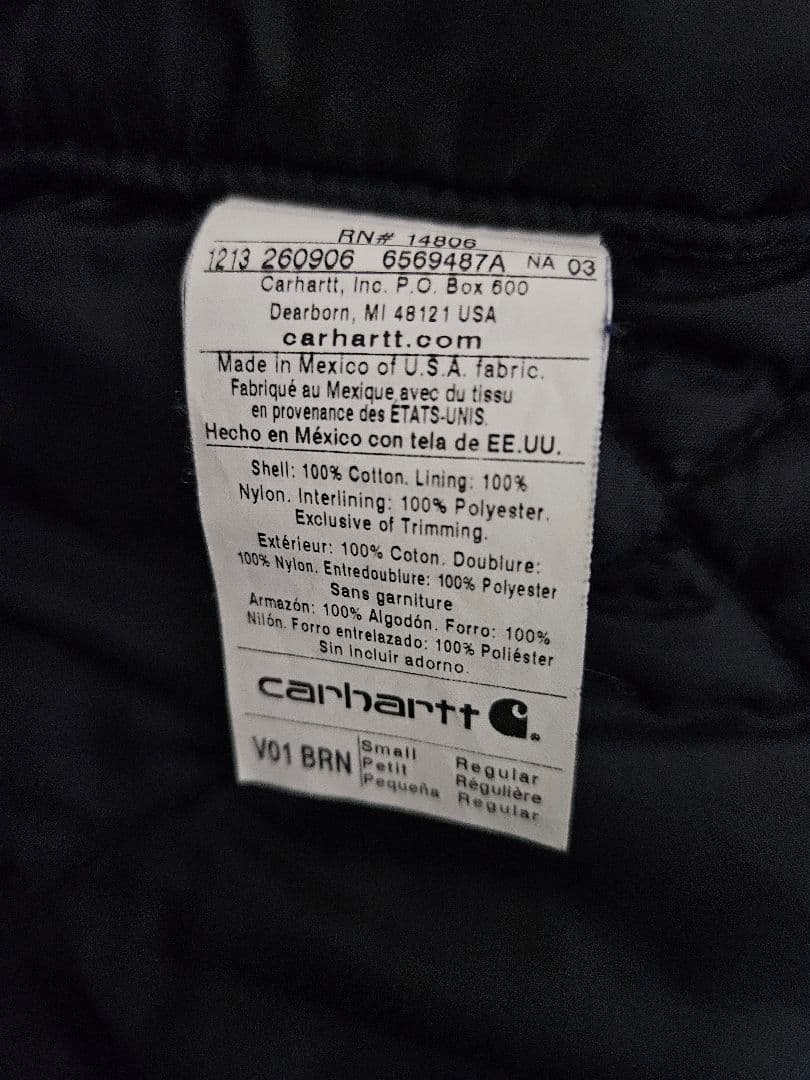 Carhartt カーハート ダック素材中綿ベスト S ブラウン