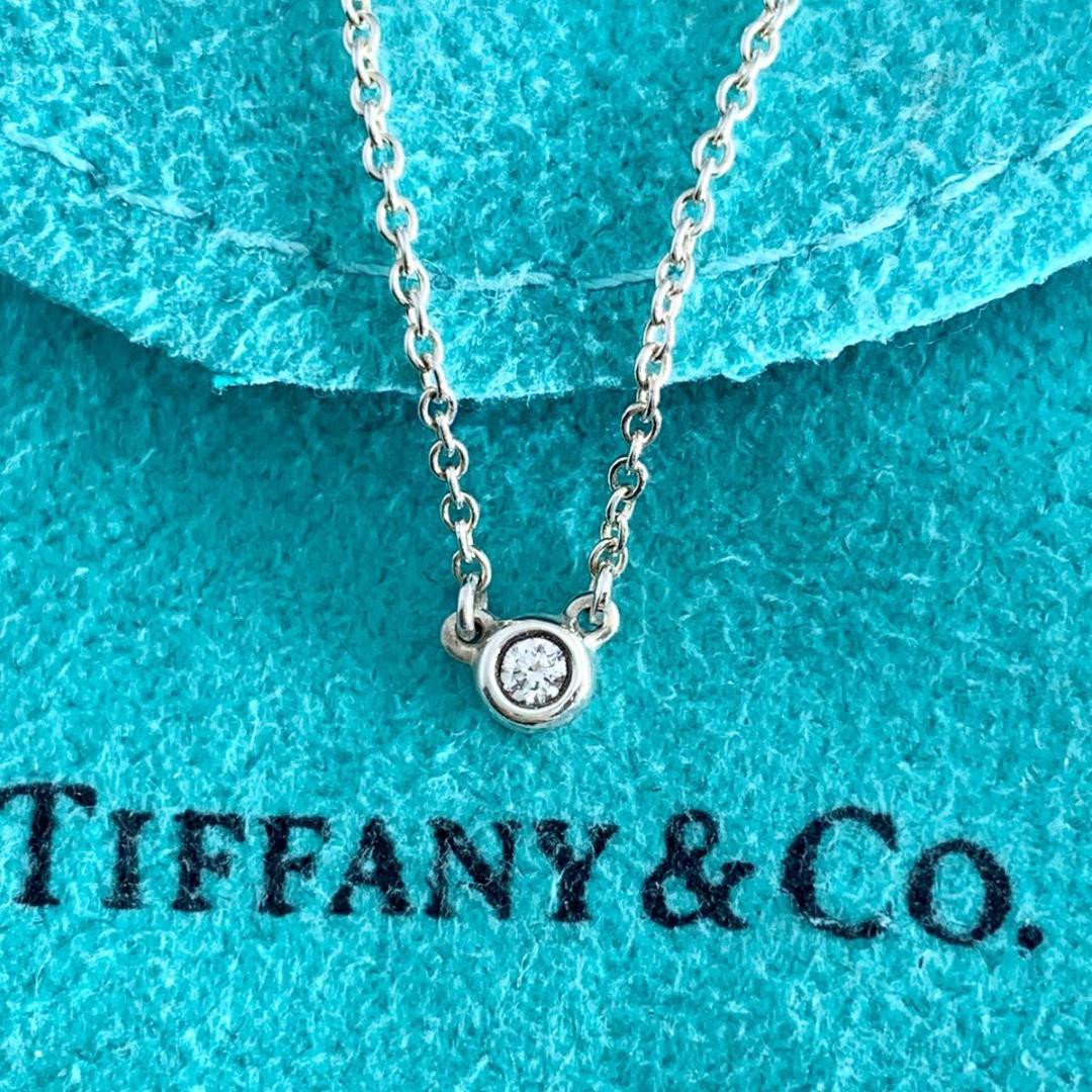 ティファニー 3.4mm 1P ダイヤモンド バイザヤード ネックレス XW4e