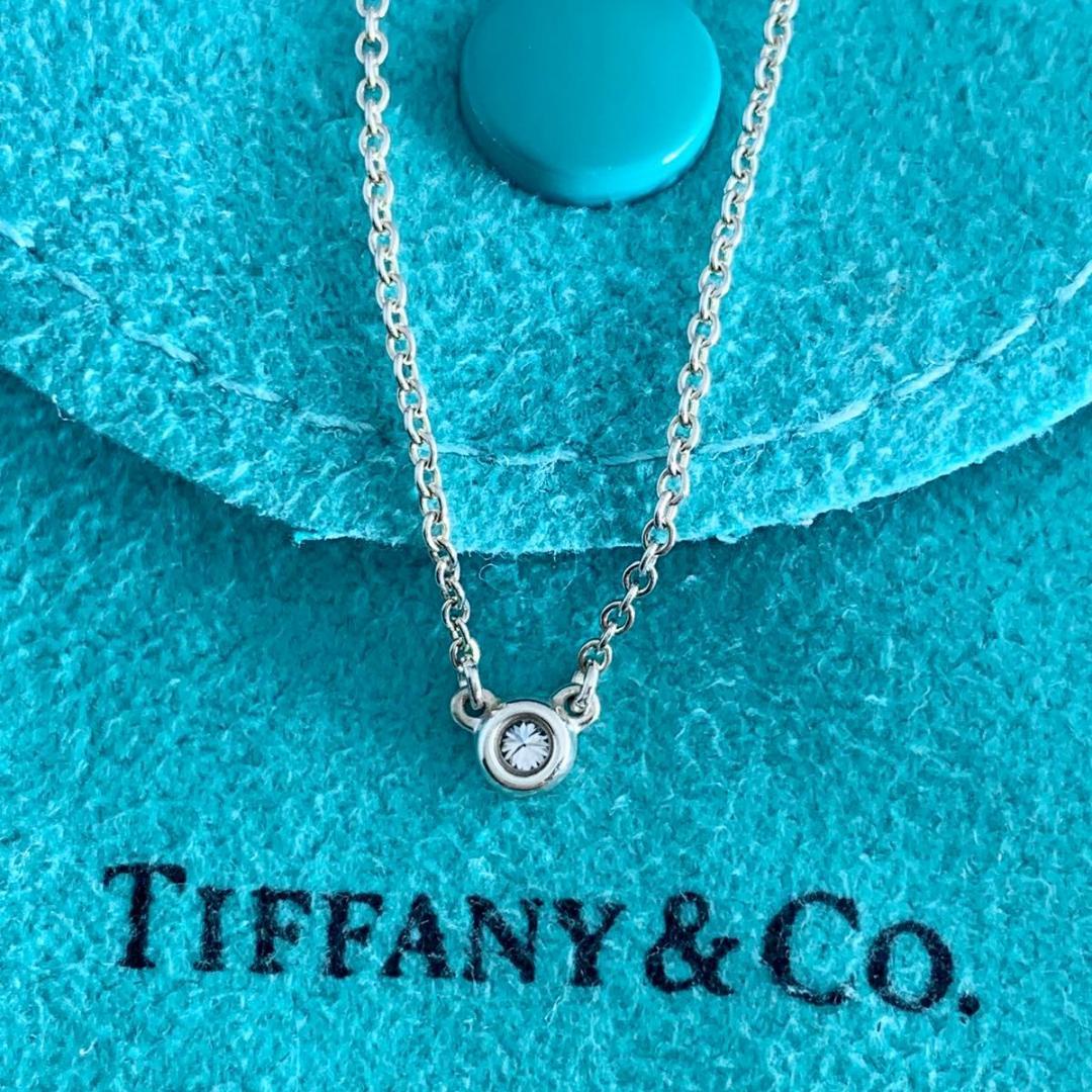 ティファニー 3.4mm 1P ダイヤモンド バイザヤード ネックレス XW4e