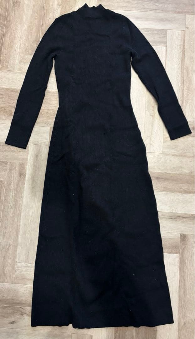 SÉZANE (セザンヌ)ブラックタートルネックロングワンピース