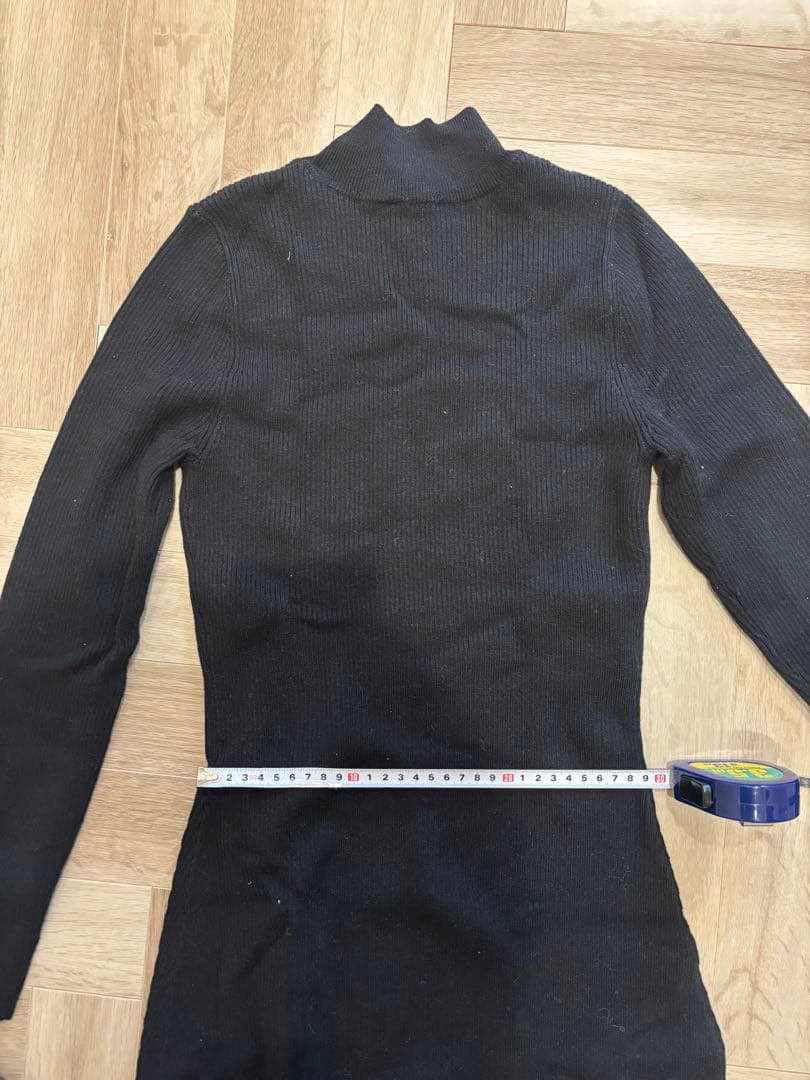 SÉZANE (セザンヌ)ブラックタートルネックロングワンピース