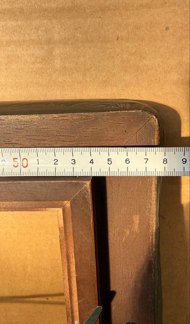 アンティーク調装飾的な木製額縁 ブラウン系　倉庫① 1/27 P6サイズ？