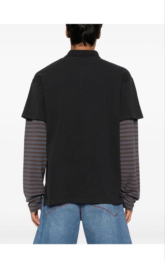 【ERL】長袖ポロシャツ ダークグレー