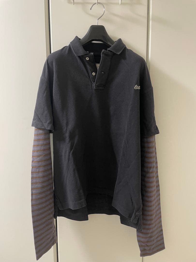 【ERL】長袖ポロシャツ ダークグレー