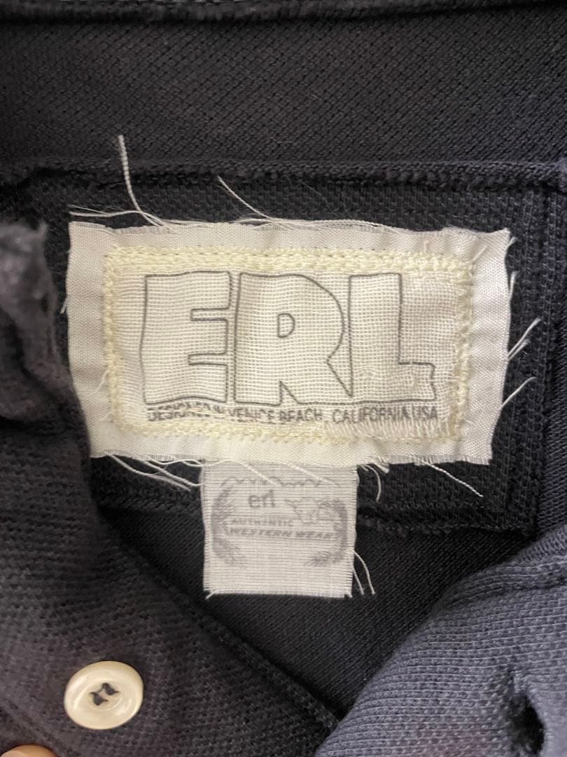 【ERL】長袖ポロシャツ ダークグレー