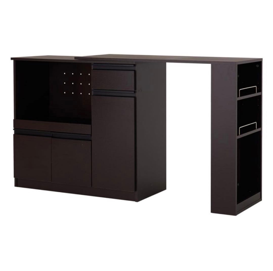 キッチン収納 キッチンカウンター拡張棚付き