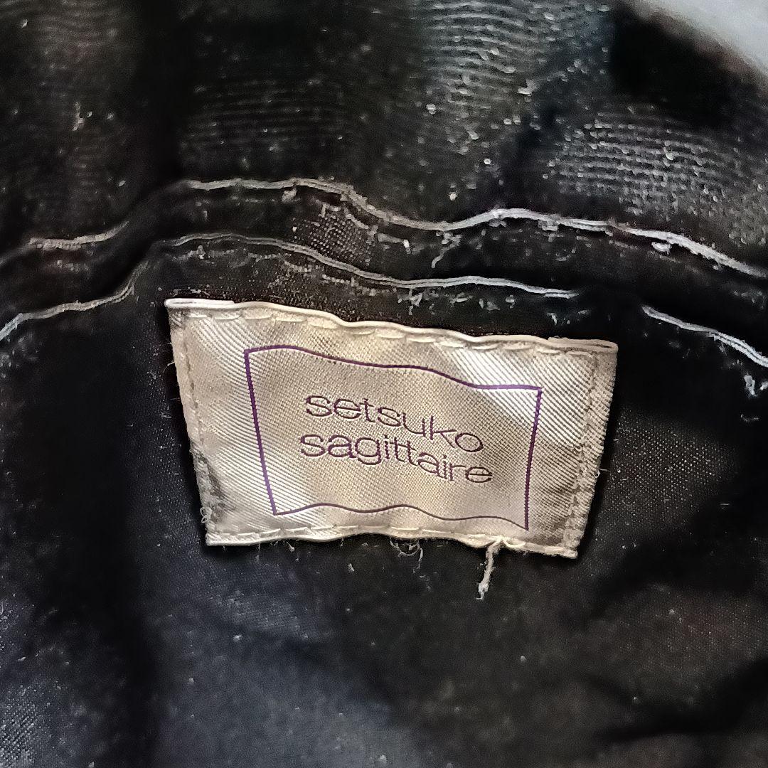 セツコサジテール シティ 2way バケツバッグ ブラック ドット フリル