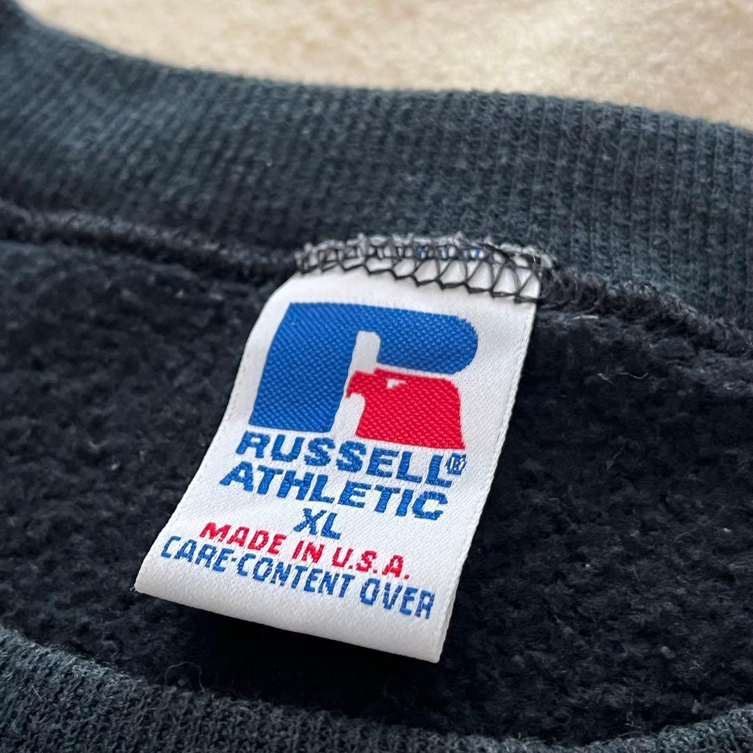 USA製 90s ラッセルアスレチック スウェット黒 XL V字 ブラック
