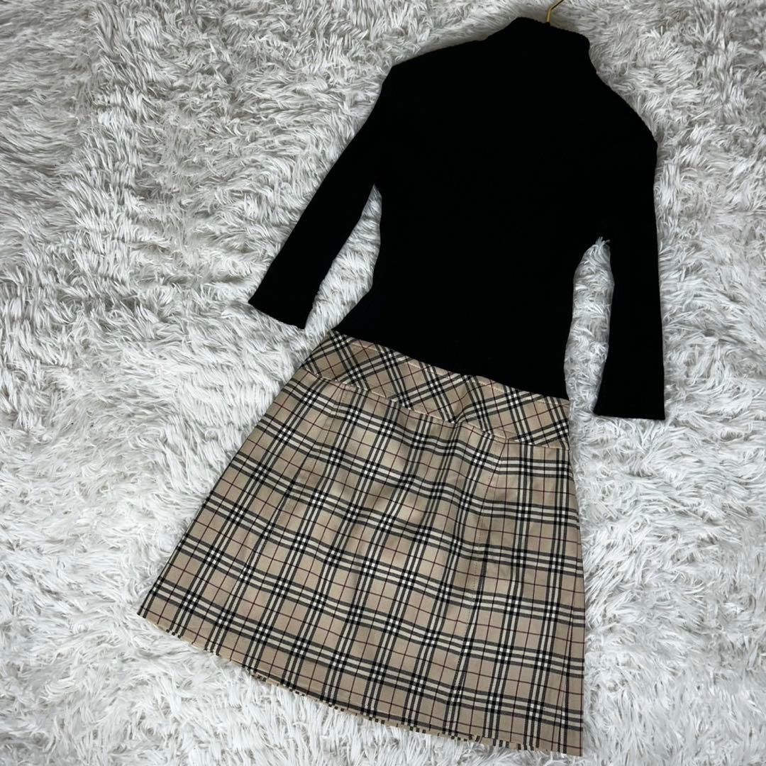 美品✨バーバリー ブルーレーベル ドッキングワンピース ノバチェック 38
