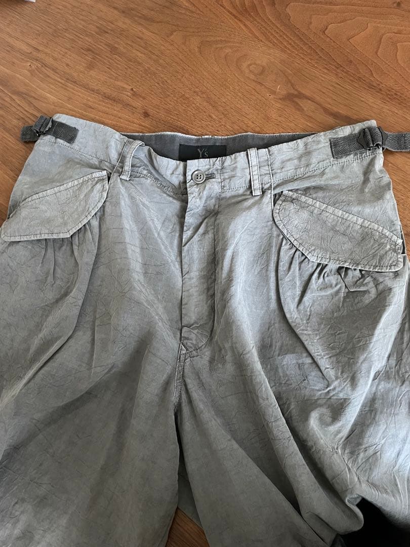 Y's ワイズ シワ加工パンツ　グレー　ヨウジヤマモト