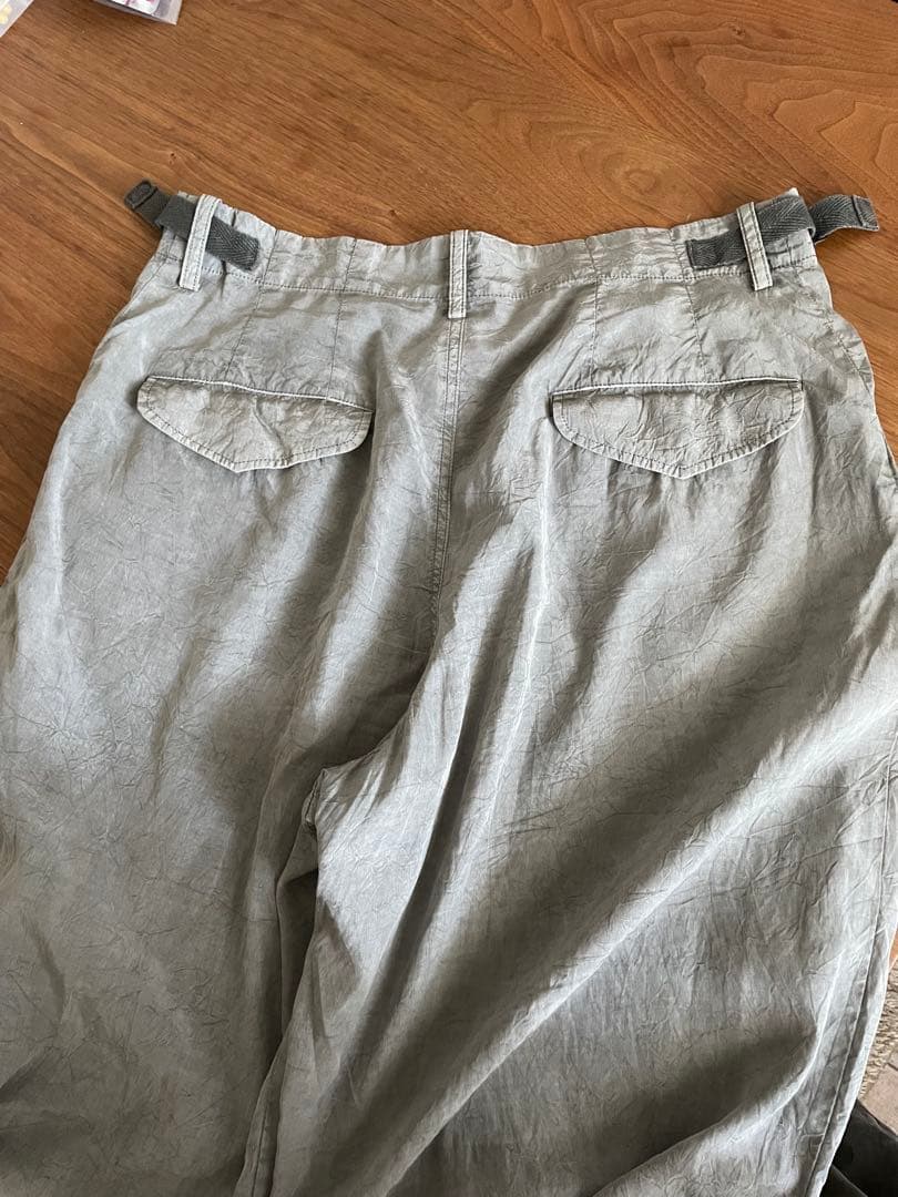 Y's ワイズ シワ加工パンツ　グレー　ヨウジヤマモト