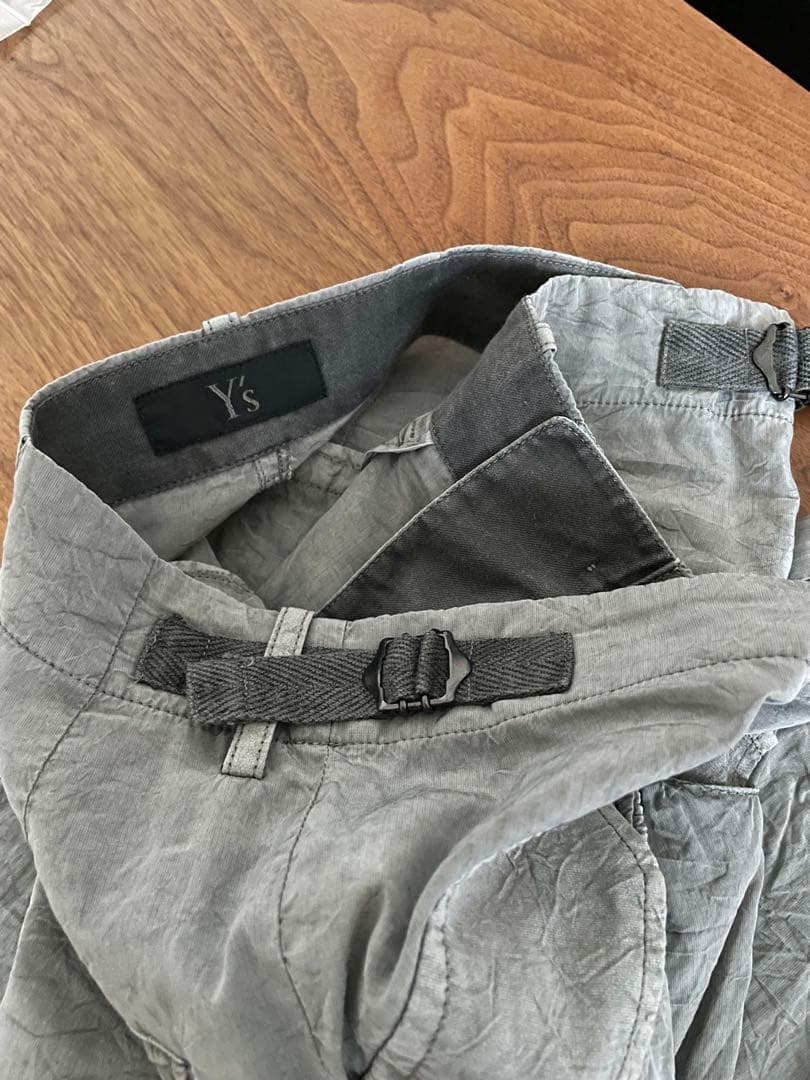 Y's ワイズ シワ加工パンツ　グレー　ヨウジヤマモト