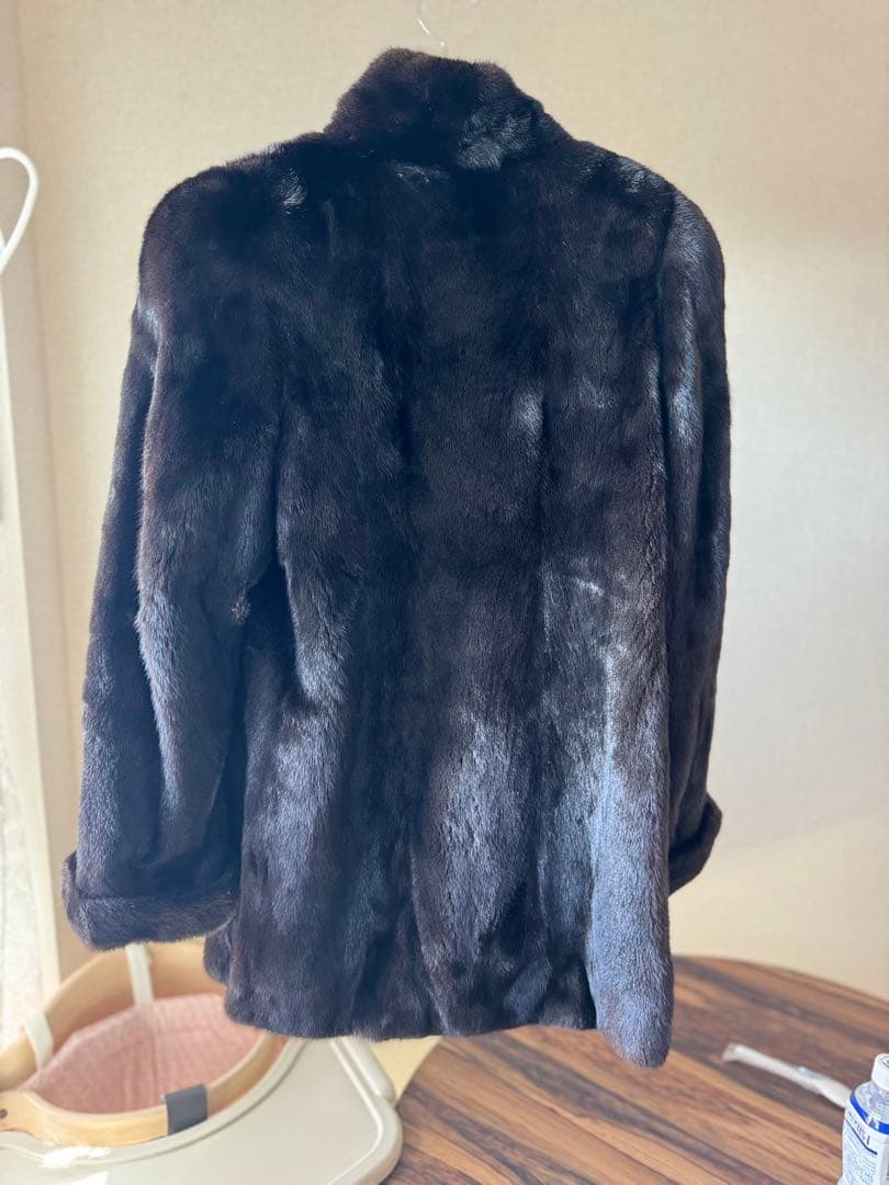 d*7様 BLACK JADE ケナガイタチ 本毛皮ファーコートリアルファー