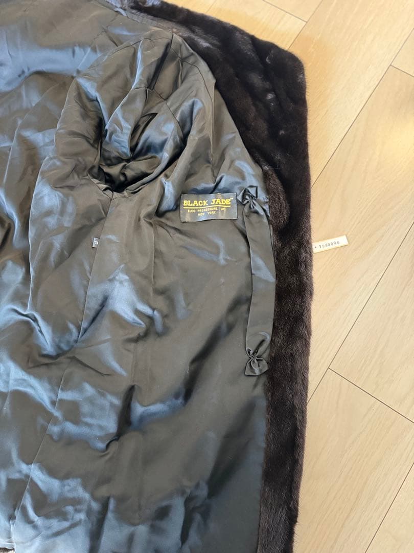 d*7様 BLACK JADE ケナガイタチ 本毛皮ファーコートリアルファー