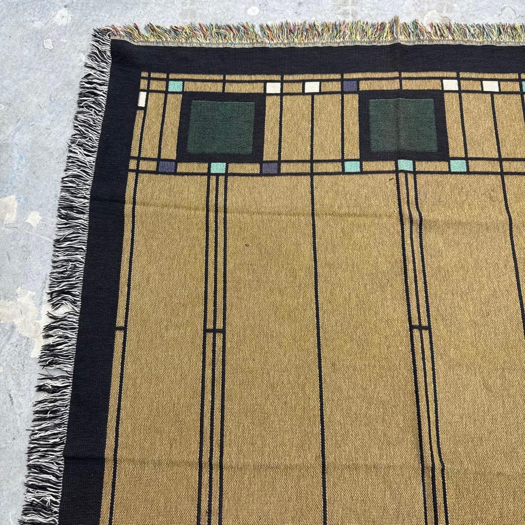 アート柄　マルチカバー　ソファーカバー　ヴィンテージラグ　186x136