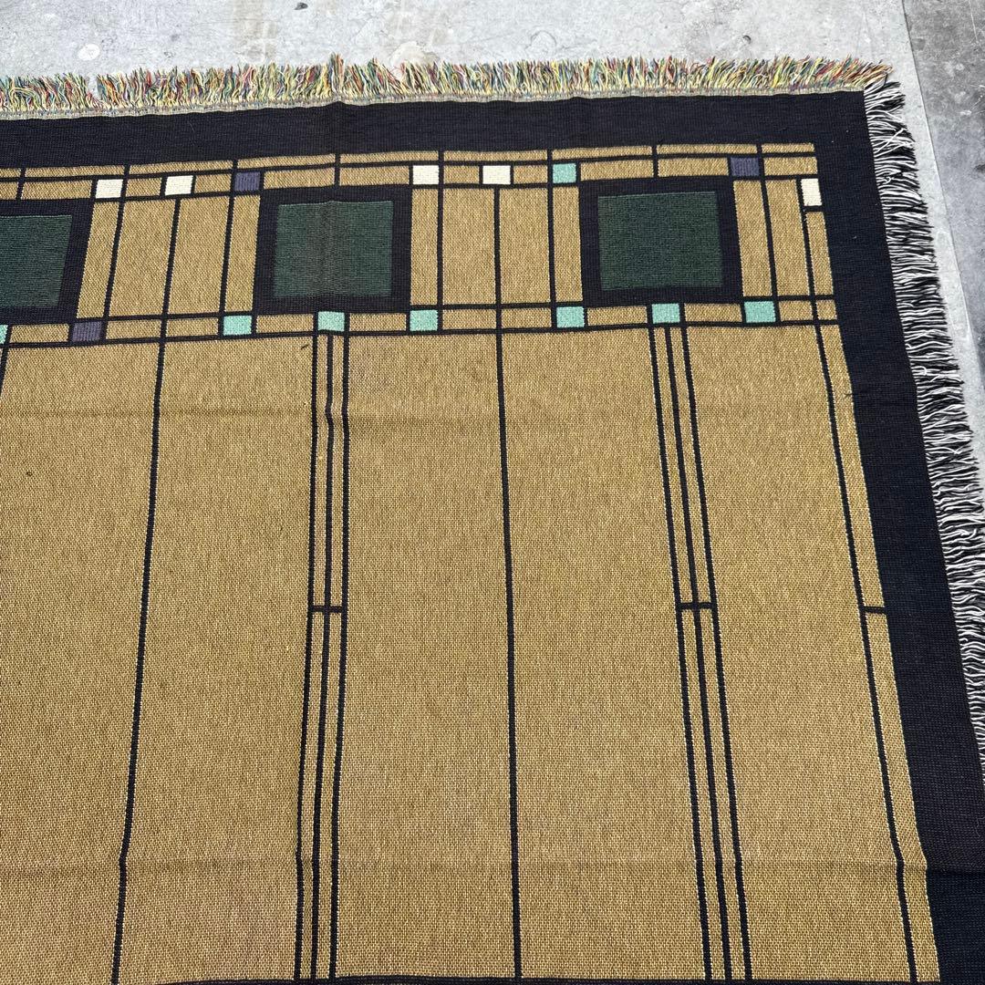 アート柄　マルチカバー　ソファーカバー　ヴィンテージラグ　186x136