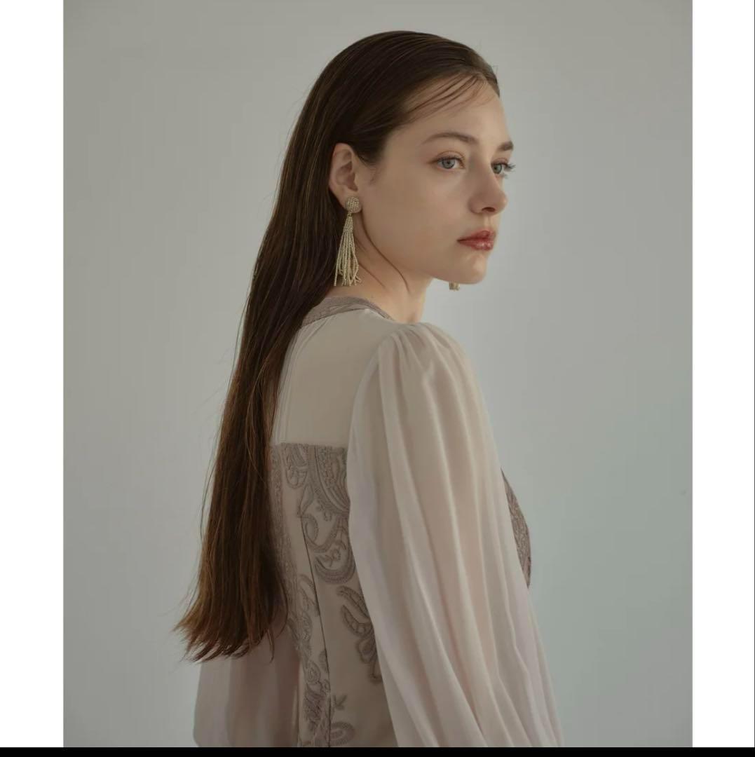 ANDRESD アンドレスド damask gather dress S