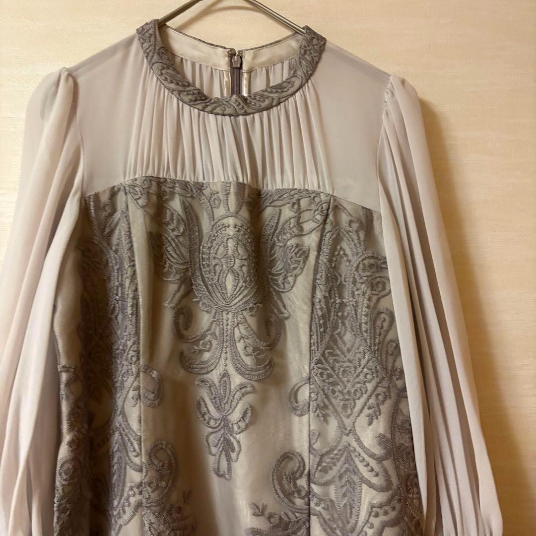 ANDRESD アンドレスド damask gather dress S