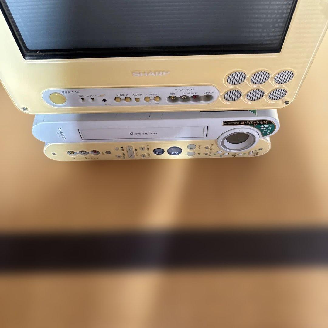 【希少】レトロ　シャープブラウン管テレビ+ビデオセット