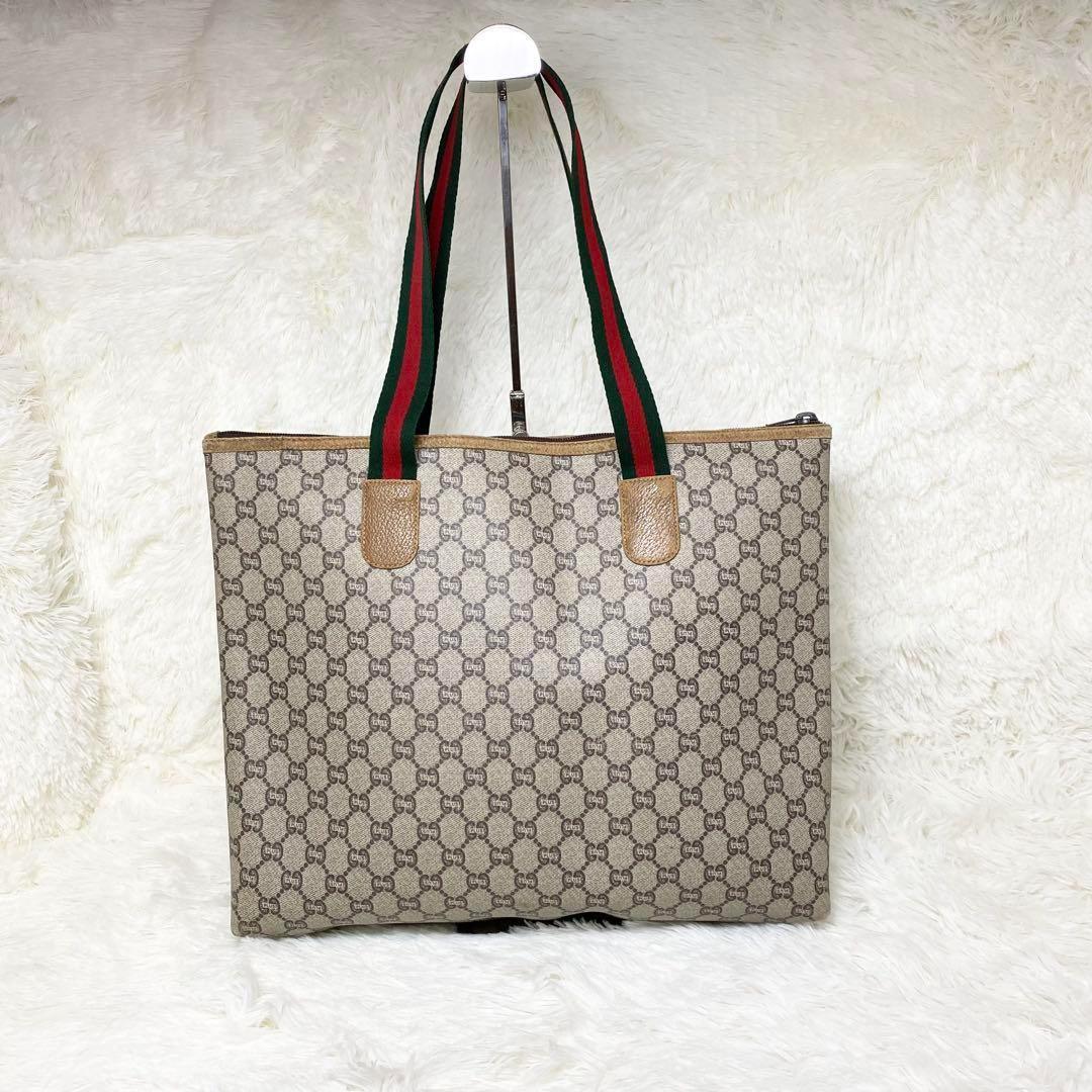 グッチプラス シェリーライン GG柄 トートバッグ ベージュ