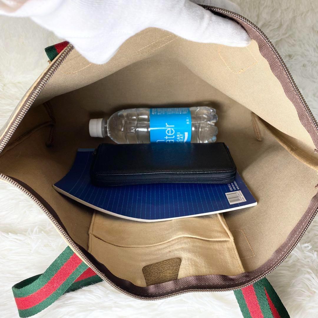 グッチプラス シェリーライン GG柄 トートバッグ ベージュ