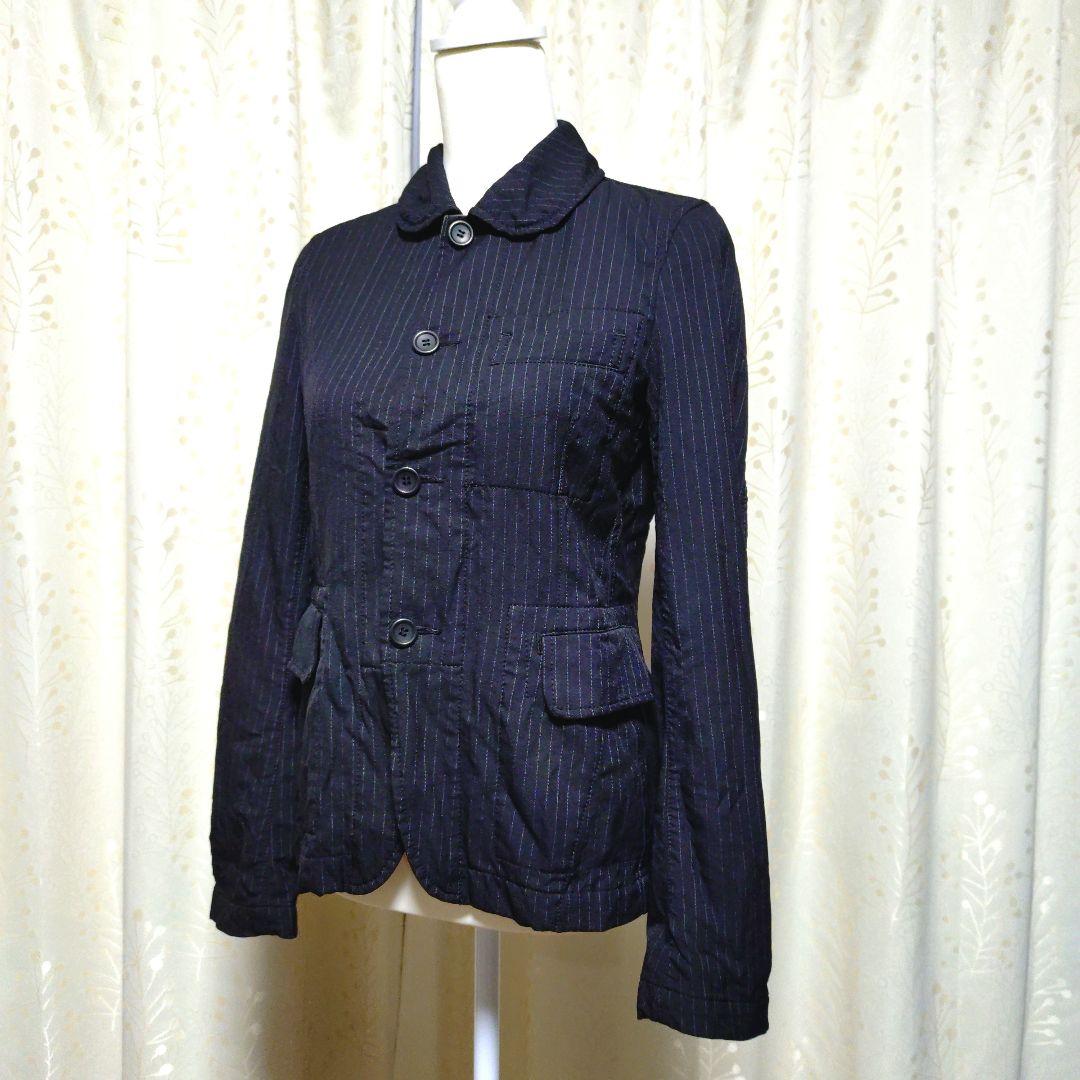 ブラックコムデギャルソン　ジャケット　ストライプ　ポリ縮