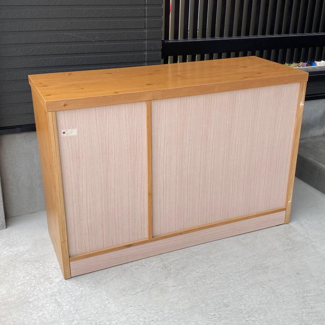 自宅保管 3段ローチェスト パイン材 横幅118cm 奥行45cm 高さ79cm
