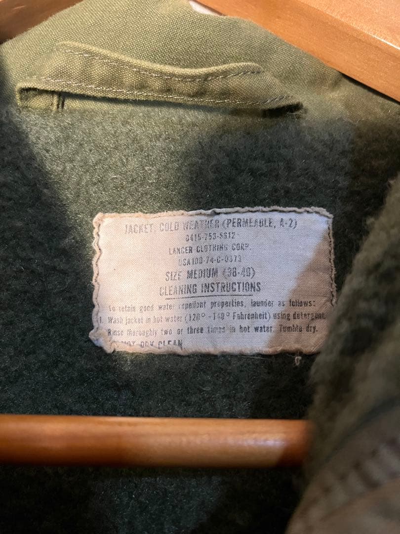 74年製　米軍実物 US.NAVY A-2 A2 デッキジャケット　ステンシル