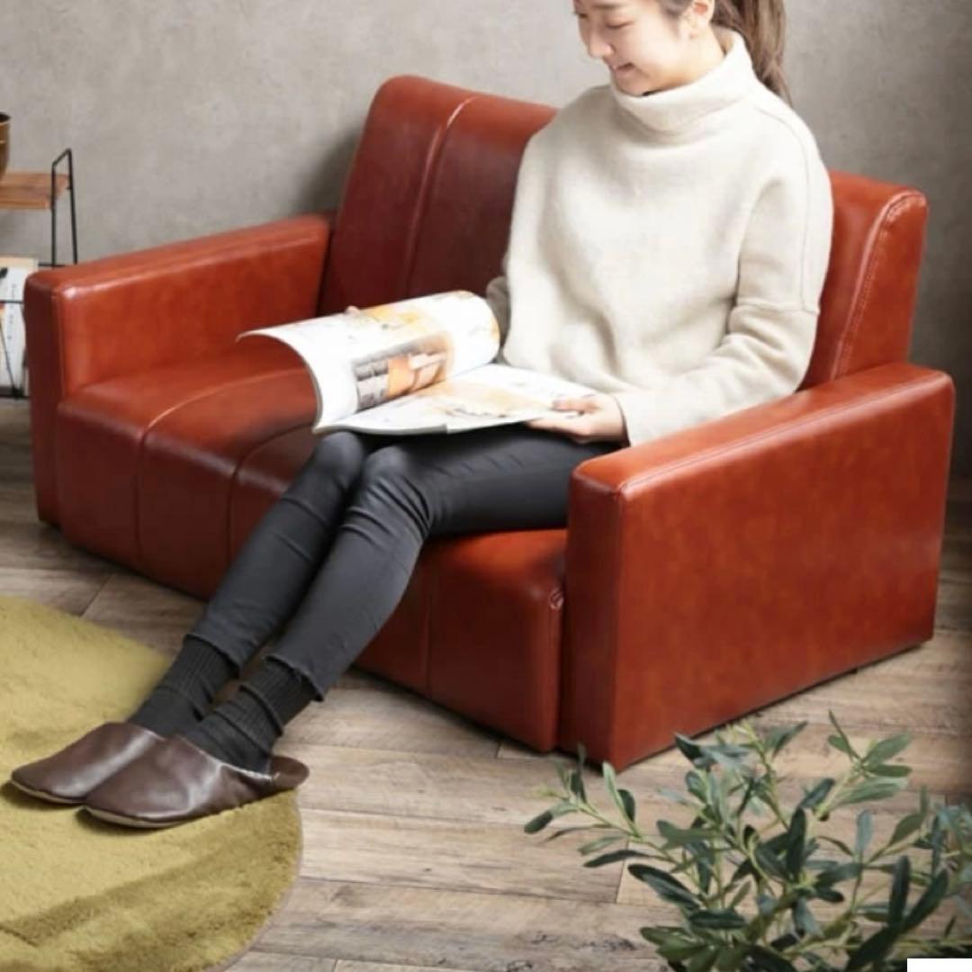 Theo 2人掛 PVCレザーソファ