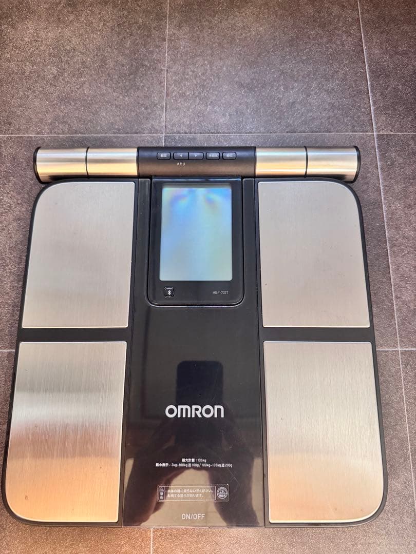 OMRON 体重計 ステンレスパネル