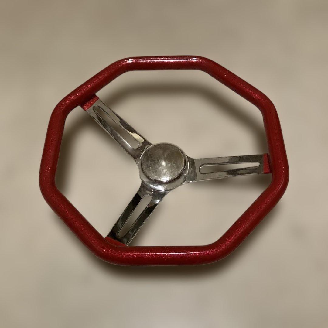アメ車ステアリングホイール 約30cm 赤