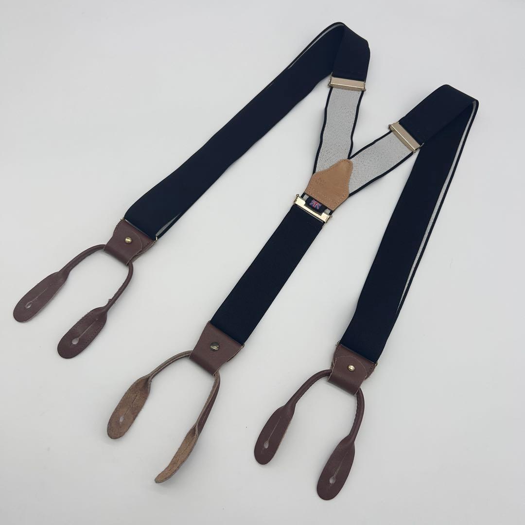 【90s】【イギリス製】【美品】ポロバイラルフローレン ボタン止め式サスペンダー