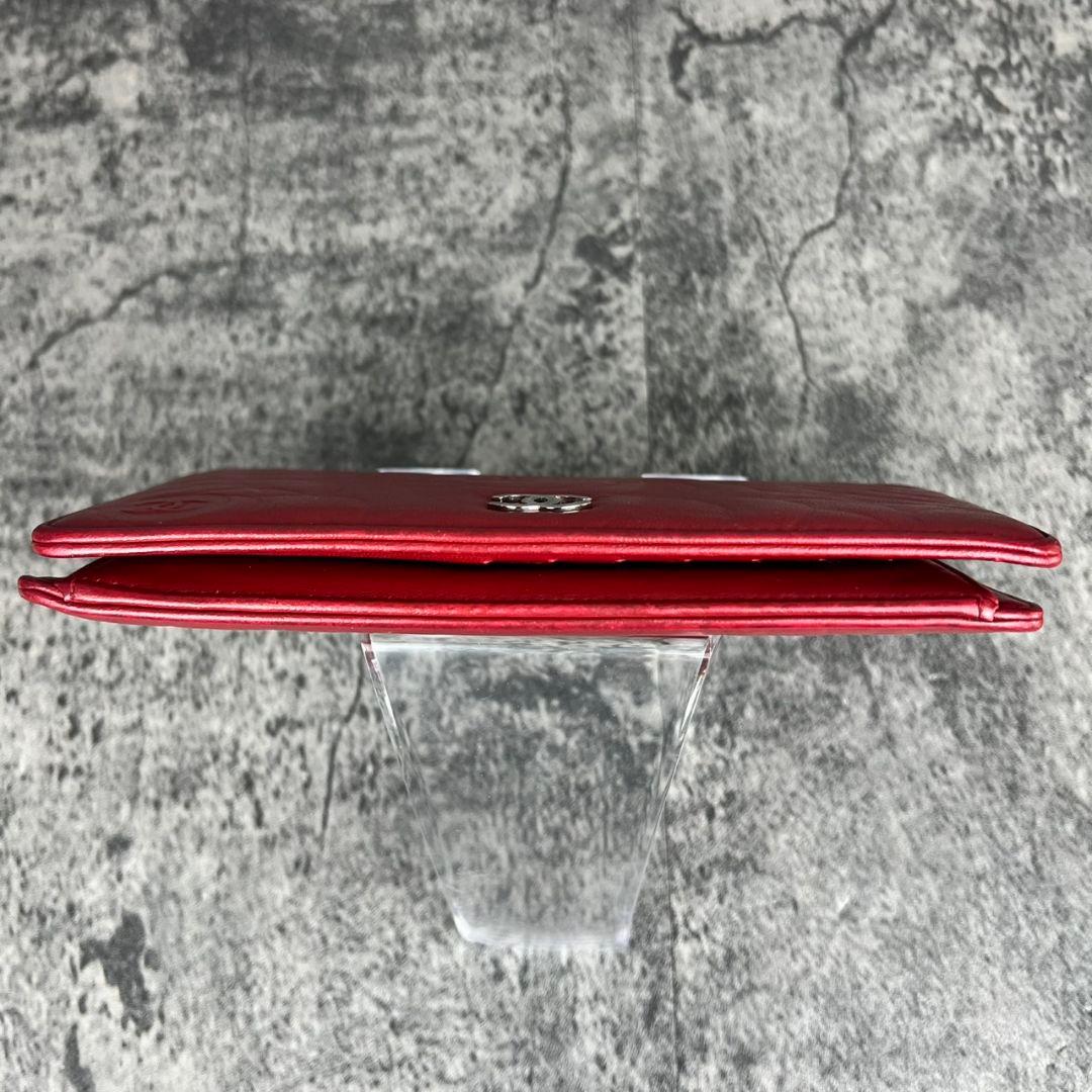 CHANEL カメリア型押し ココマーク 長財布 ラムスキン