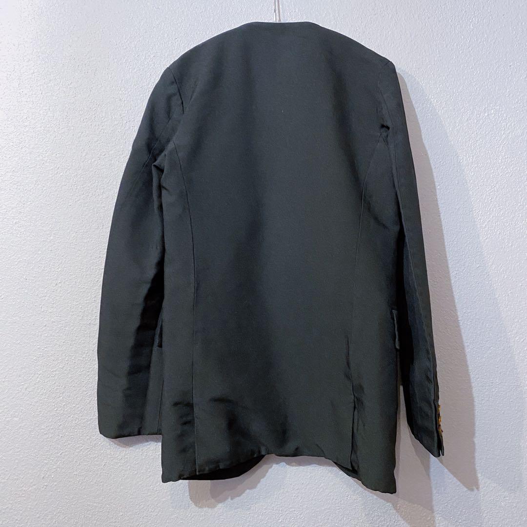コムデギャルソンオムプリュス ポリ縮ノーカラージャケット エステル縮絨