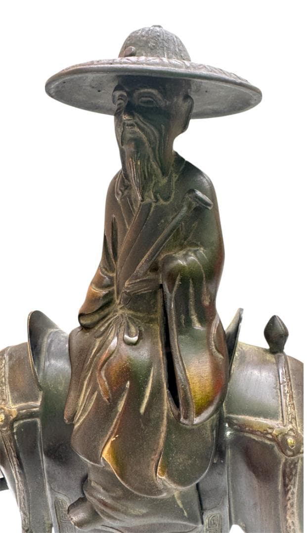 黄銅製 唐馬仙人 香炉　置物 古銅　骨董品　美術品・アンティーク・コレクション