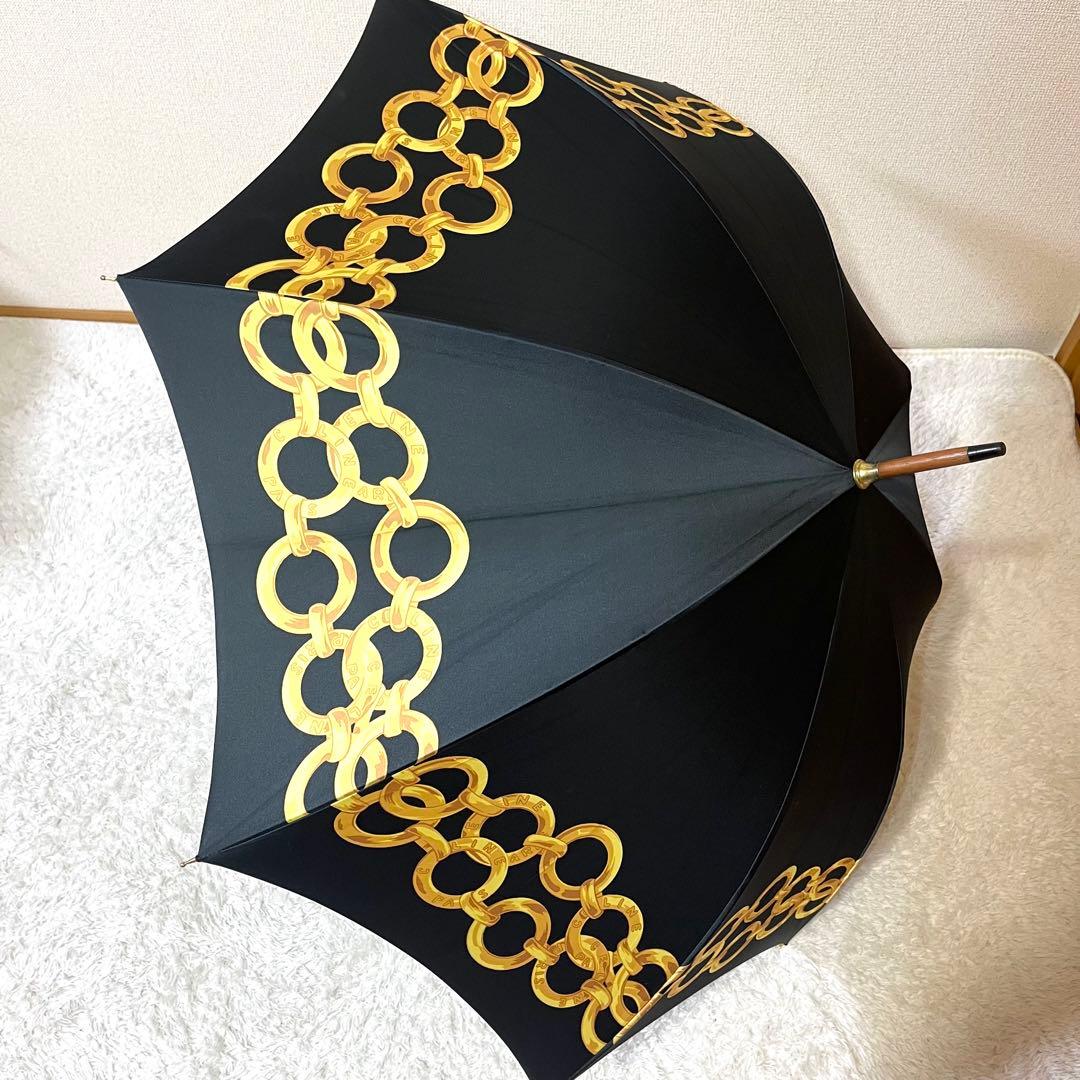 ✨激レア✨CELINE 長傘 チェーン柄 ブラック ヴィンテージ