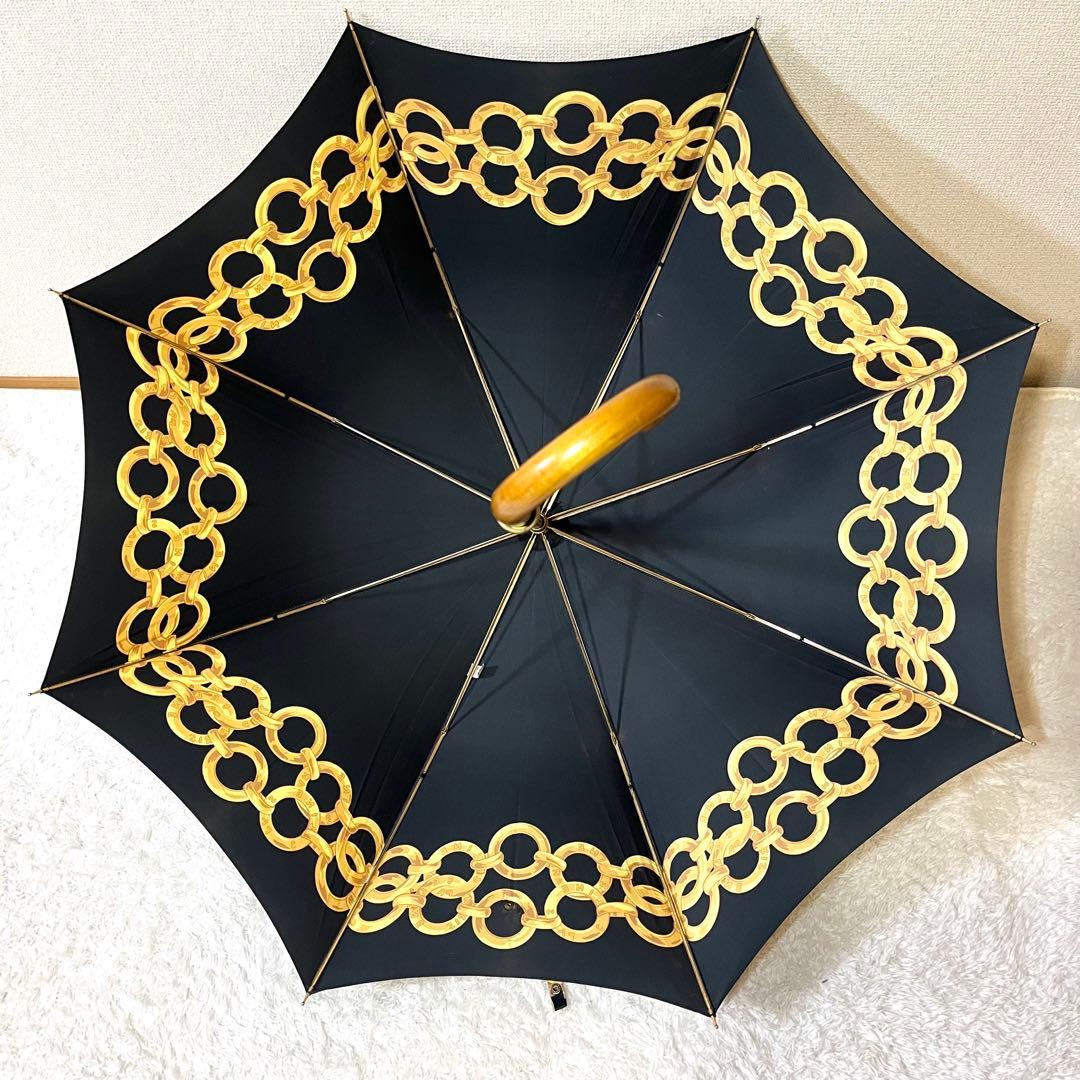 ✨激レア✨CELINE 長傘 チェーン柄 ブラック ヴィンテージ