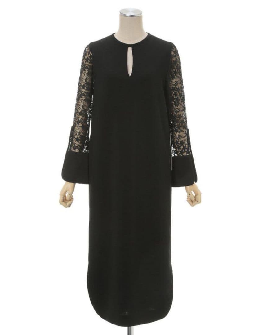mame kurogouchi　Floral Lace Sleeve Dress