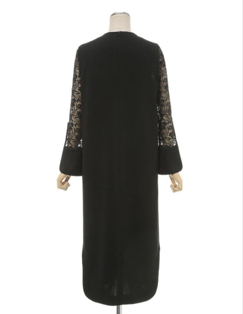 mame kurogouchi　Floral Lace Sleeve Dress