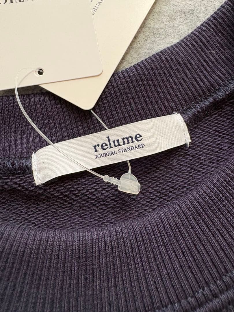 新品JOURNAL STANDARD relume 刺繍ロゴスウェット　ネイビー