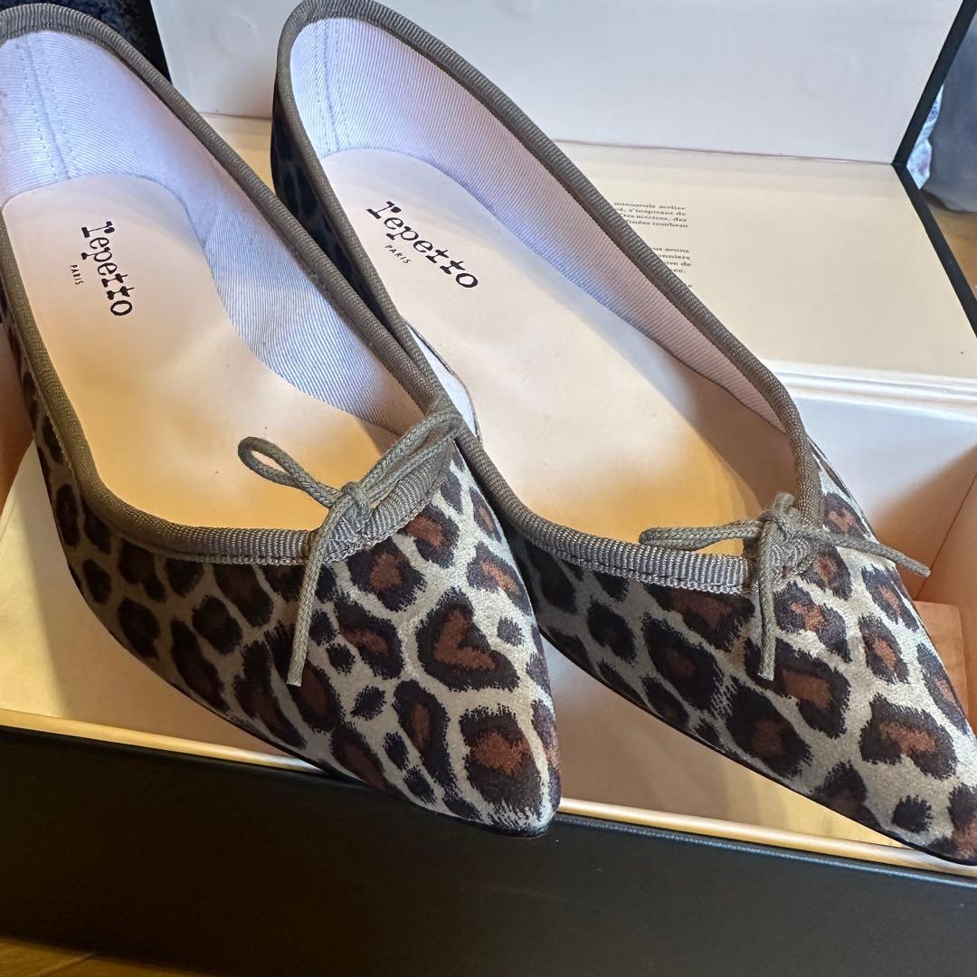 ✨新品未使用✨Repettoレペット バレエシューズ レオパード ポインテッドト