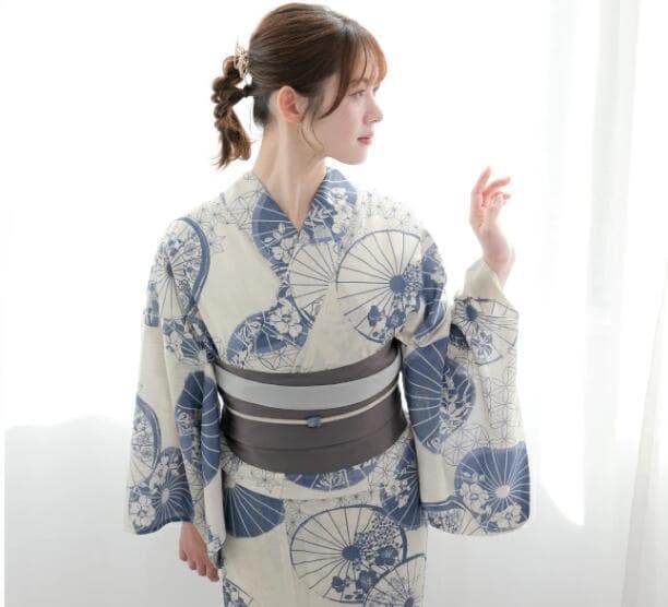 プチサイズS◆ノー皺加工最高級クールパス◆花傘雨花の夏浴衣140～159cm向け