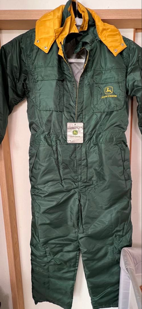 JOHN DEERE オーバーオール グリーン/イエロー　L L 防寒つなぎ