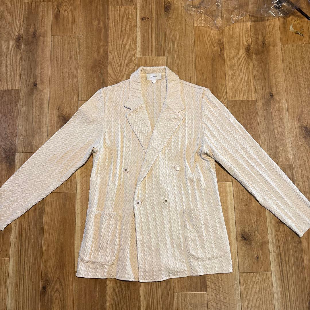 LARDINI テーラードジャケット ダブル ベージュホワイト　M