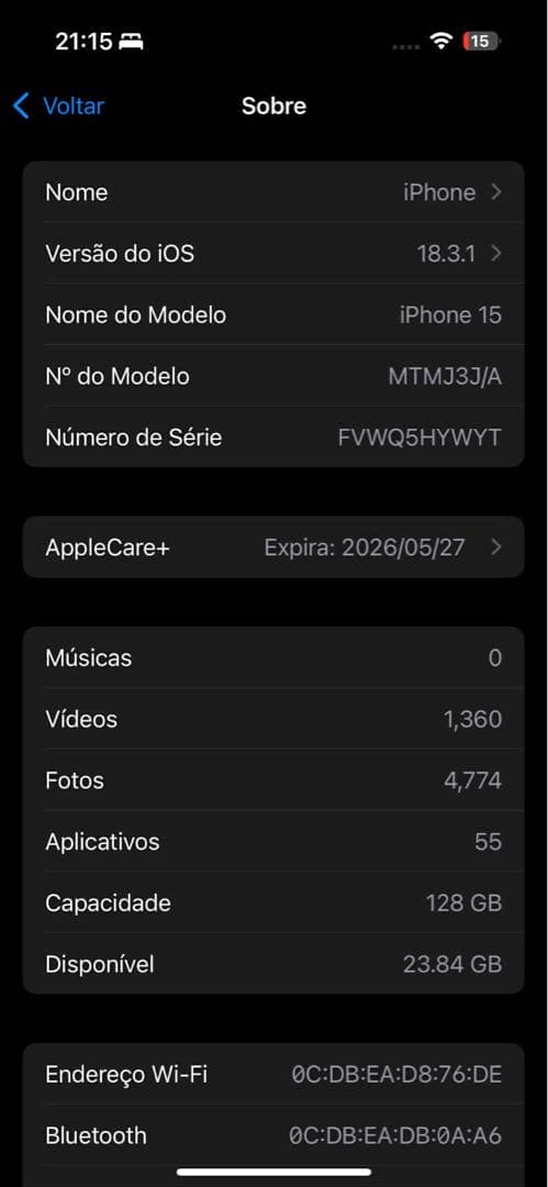 iPhone 15 ピンク 128GBです