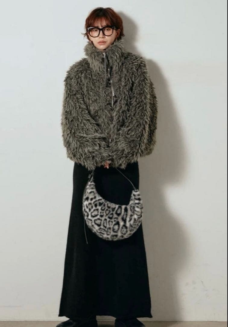 esica ファー　ジャケット　ミックスシープファースタンドブルゾン